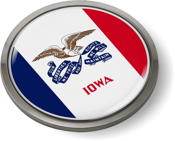 Iowa - State Flag Emblem